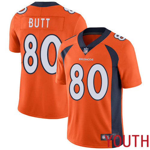 Youth Denver Broncos #80 Jake Butt Orange Team Color Vapor Untouchable Limited Player Football NFL Jersey->youth nfl jersey->Youth Jersey
